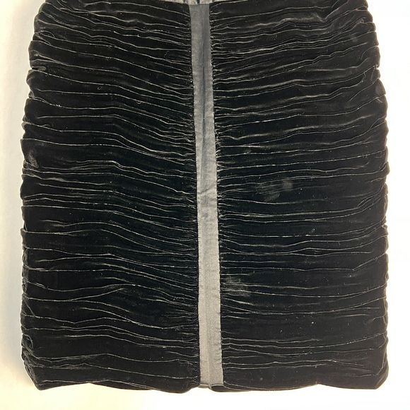 INC International Concepts Pencil Skirt Womens 4 Black Ruched Velvet Formal - Picture 5 of 14